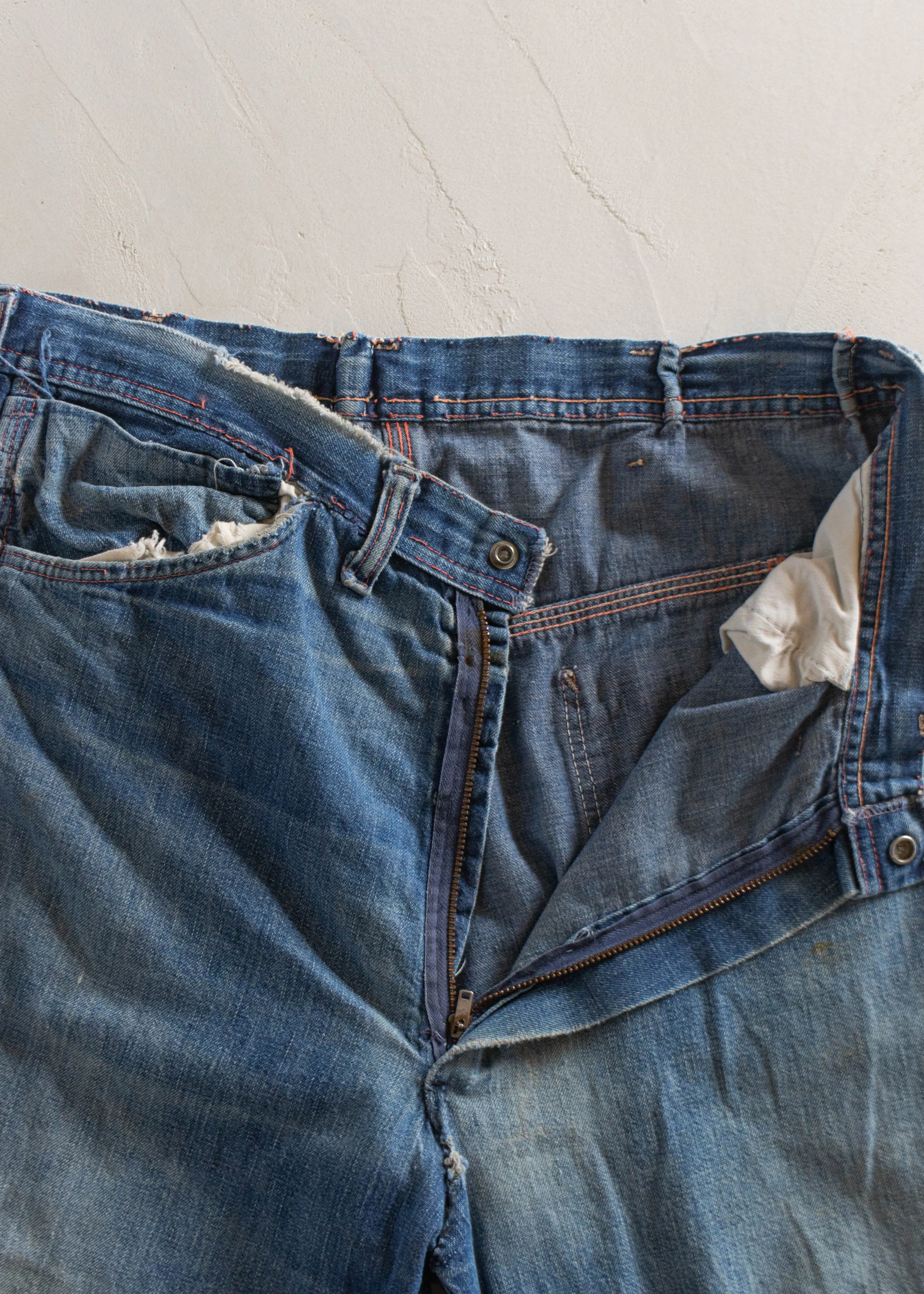 1950s Sanforized Denim Carpenter Pants Size Women's 30 Men's 32