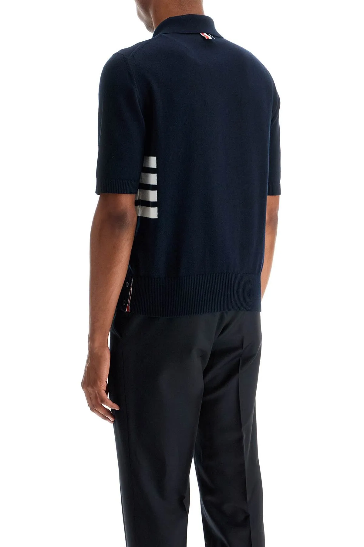 4-bar knit polo shirt MKP135A Y3043 NAVY