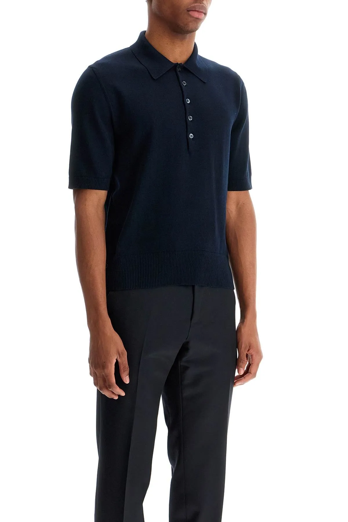 4-bar knit polo shirt MKP135A Y3043 NAVY