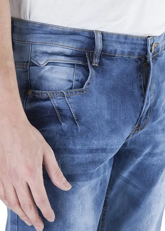400 UOMO Men's Slim Fit Stretch Straight Leg Denim Jeans - Available in Many Colors
