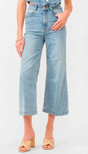 Audrey Wide Leg - Shelby Chambray