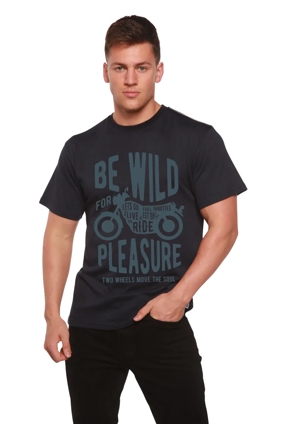 Be Wild Men's Bamboo Viscose/Organic Cotton Short Sleeve Graphic T-Shirt