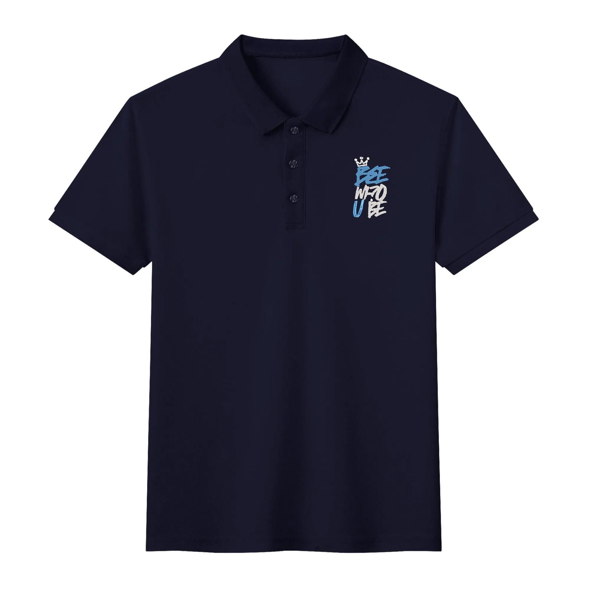 Bee Who U Be Embroidered Unisex Cotton Polo Shirt With Logo