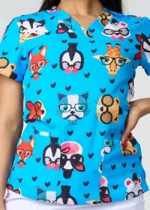 BLUE ANIMAL PRINTED SHIRTS