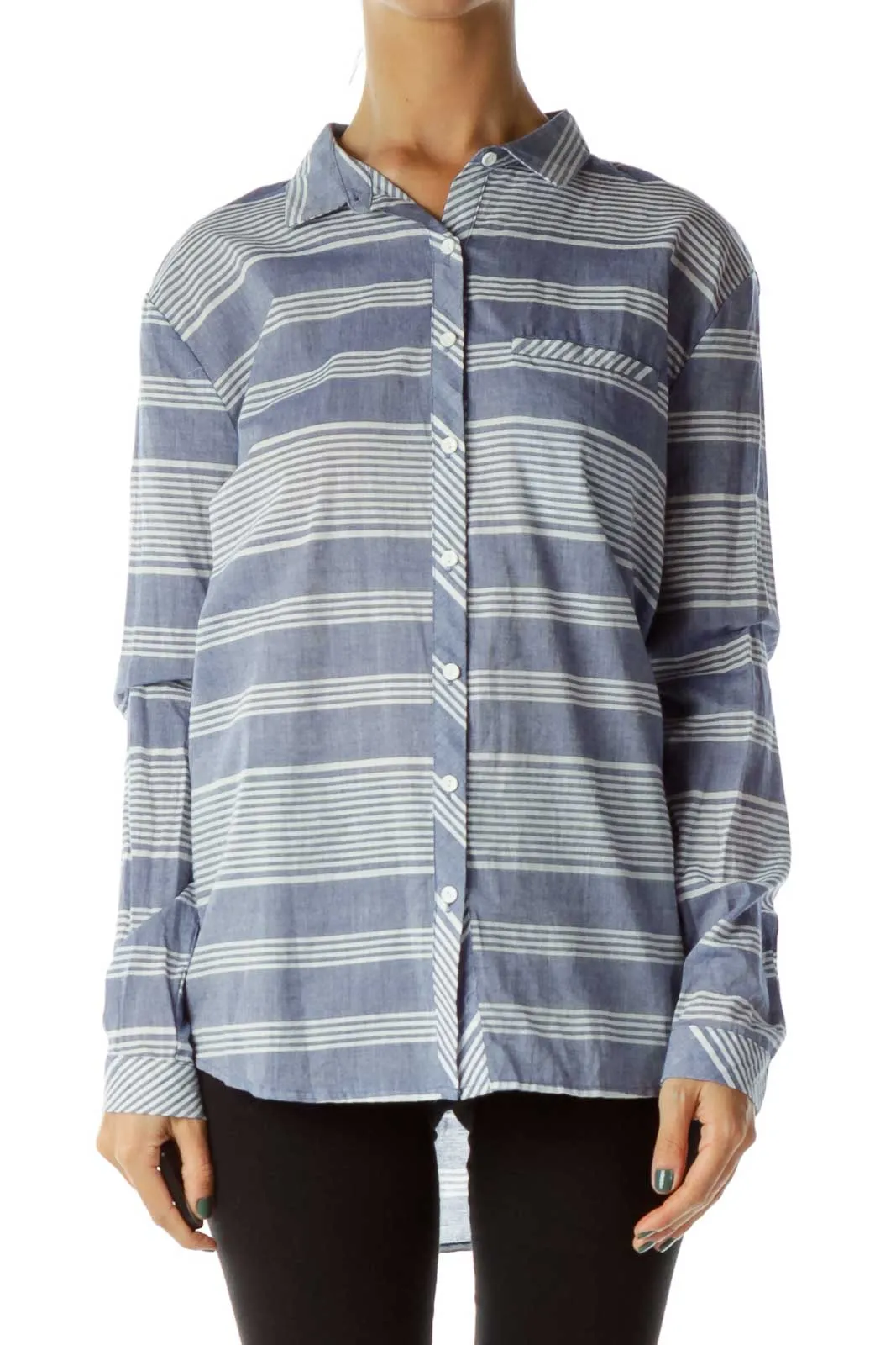 Blue White Striped Shirt