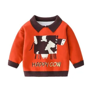 Boys Cartoon Cow Polo Shirt Little Boy T Shirts