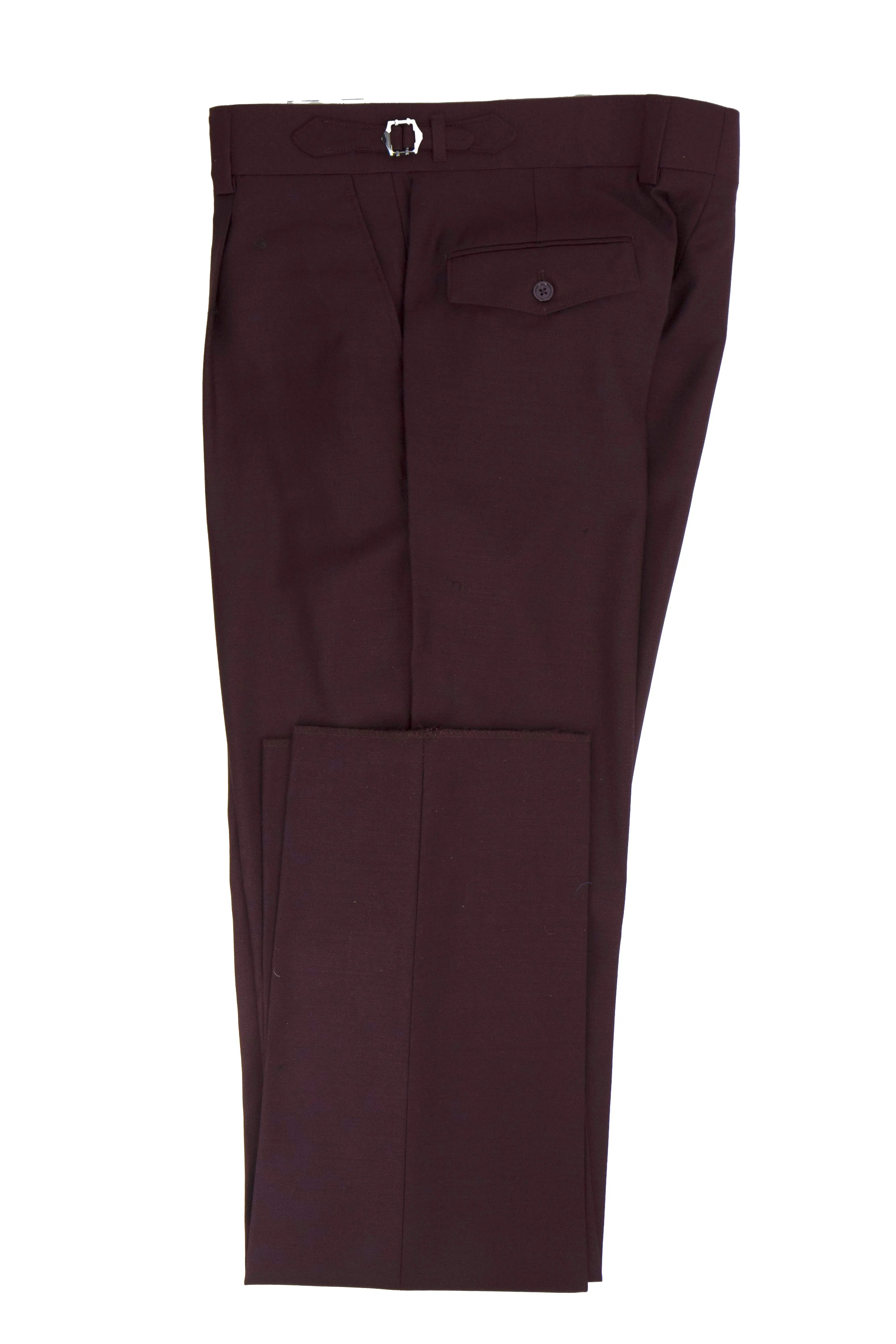Burgundy Semi-Wide Leg Wool Marbella Dress Pant by Tiglio Lux