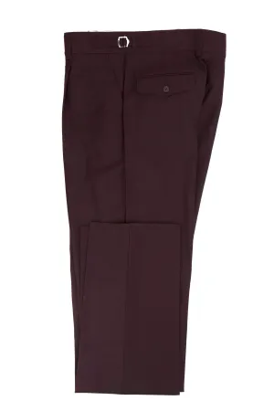 Burgundy Semi-Wide Leg Wool Marbella Dress Pant by Tiglio Lux