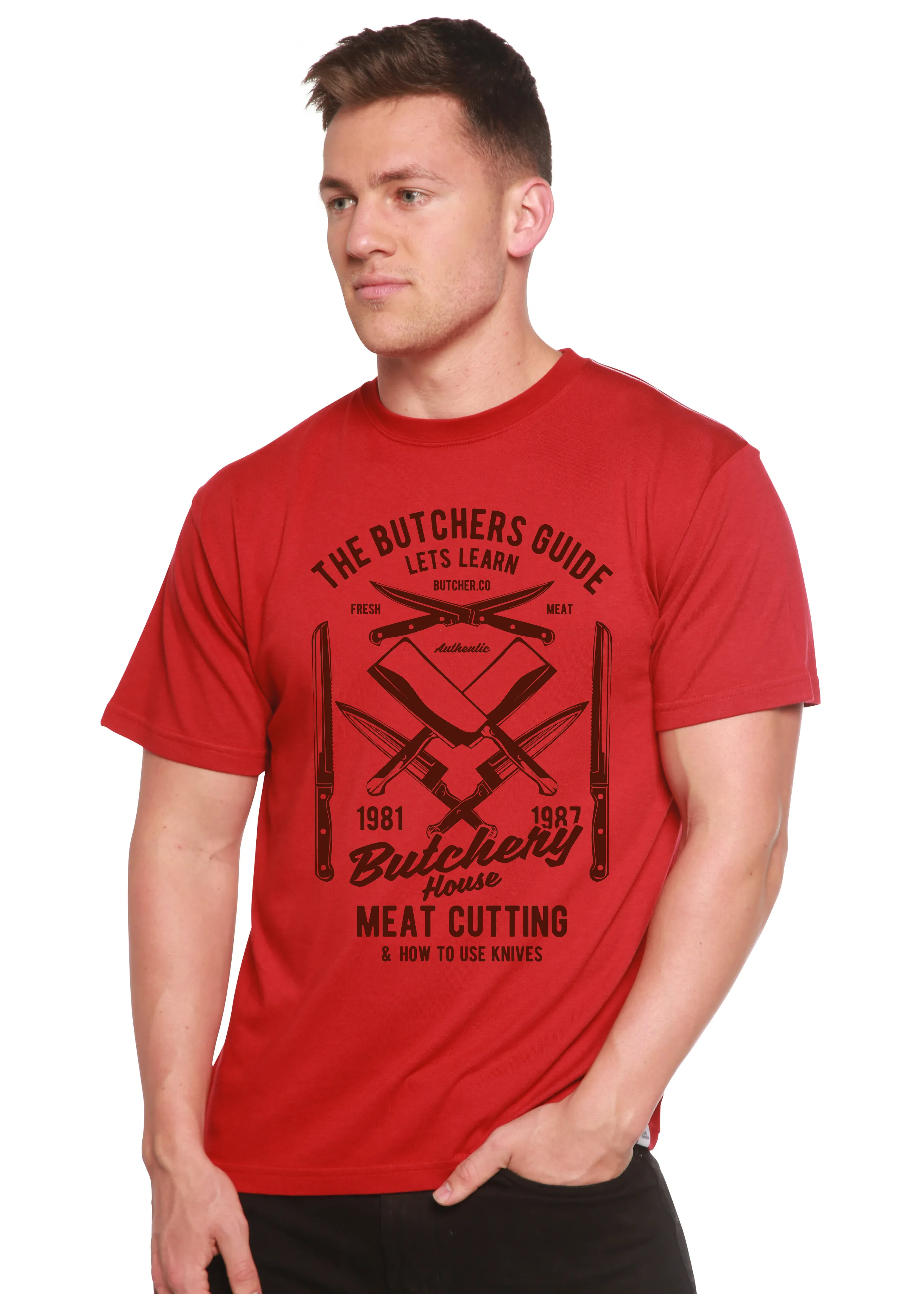 Butchery House Men's Bamboo Viscose/Organic Cotton Short Sleeve Graphic T-Shirt