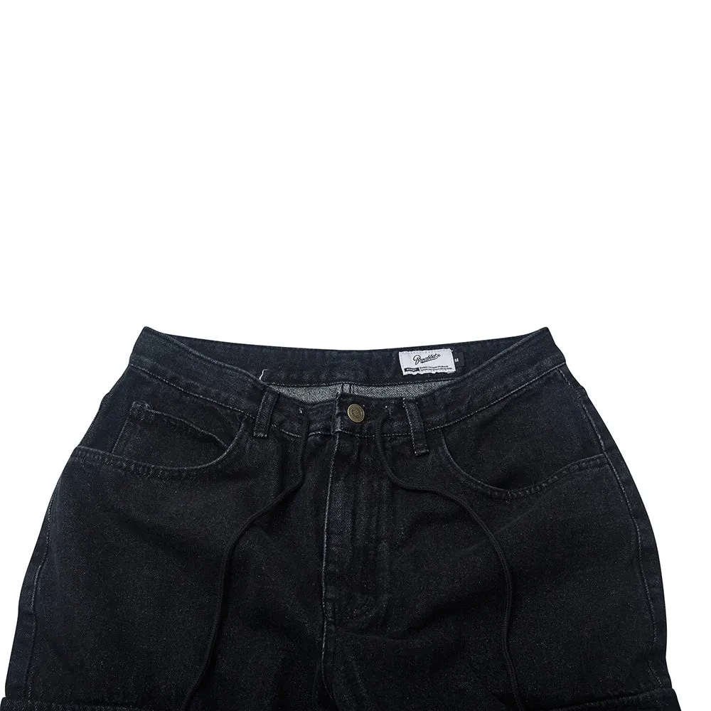 CARGO LOOSEFIT DENIM PANTS BLACK