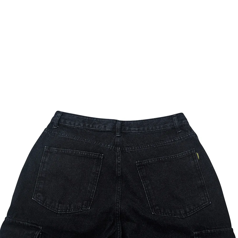 CARGO LOOSEFIT DENIM PANTS BLACK