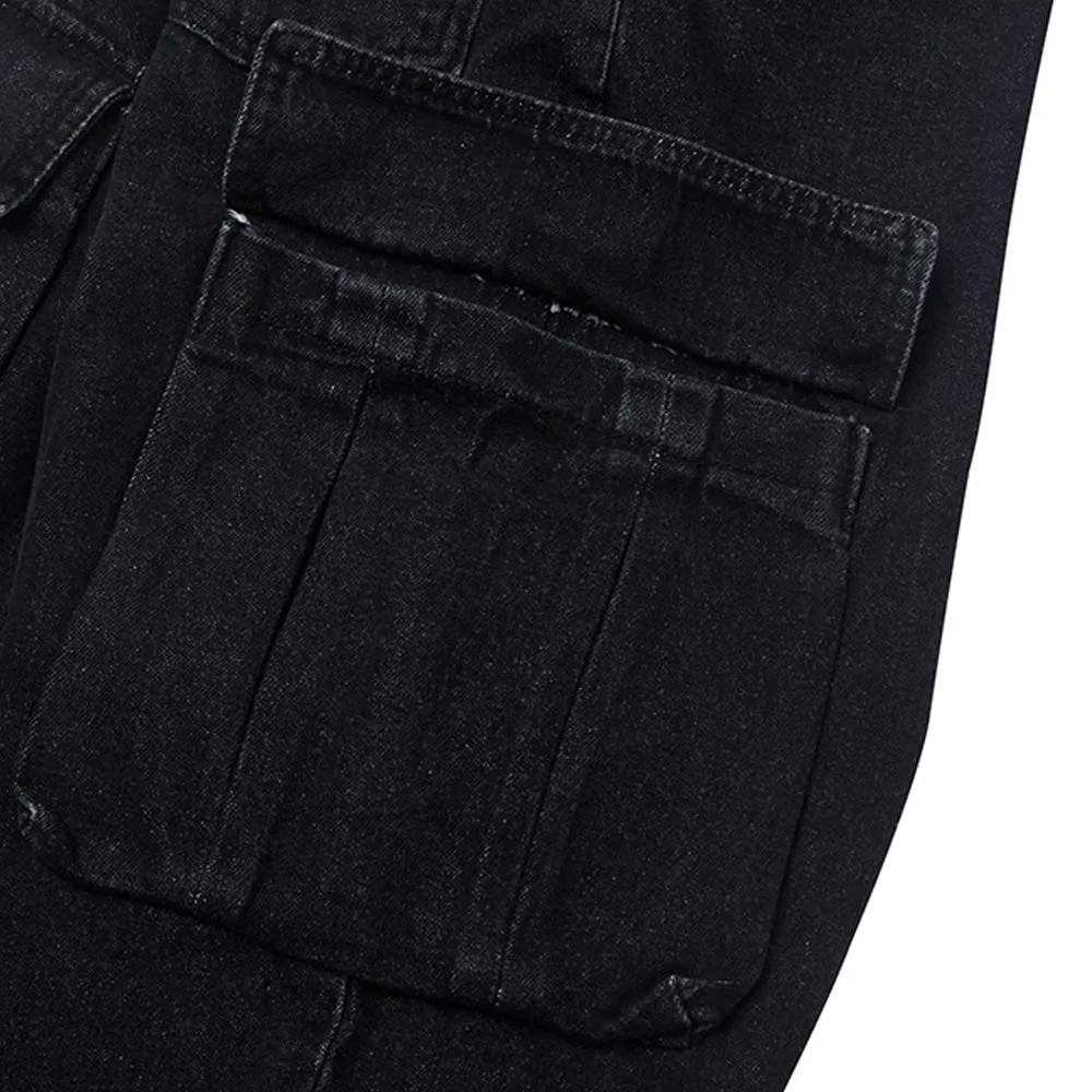 CARGO LOOSEFIT DENIM PANTS BLACK