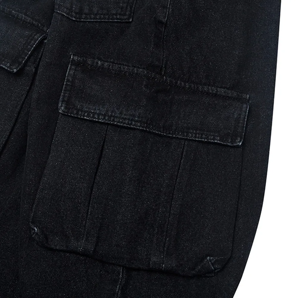 CARGO LOOSEFIT DENIM PANTS BLACK