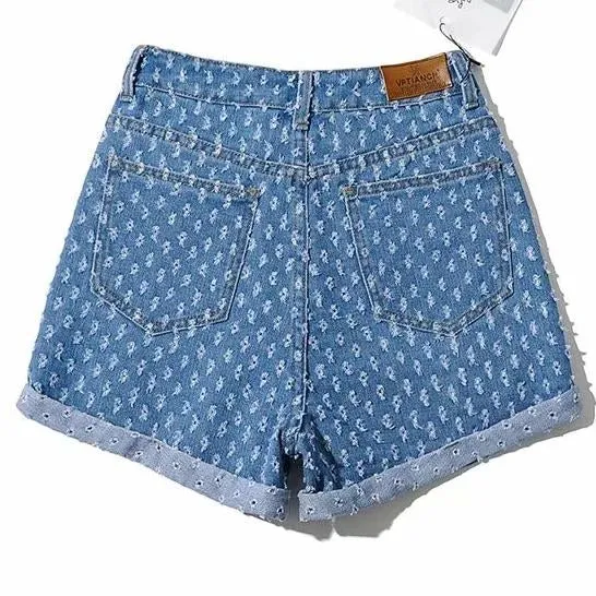 Casual Blue Shorts For Women