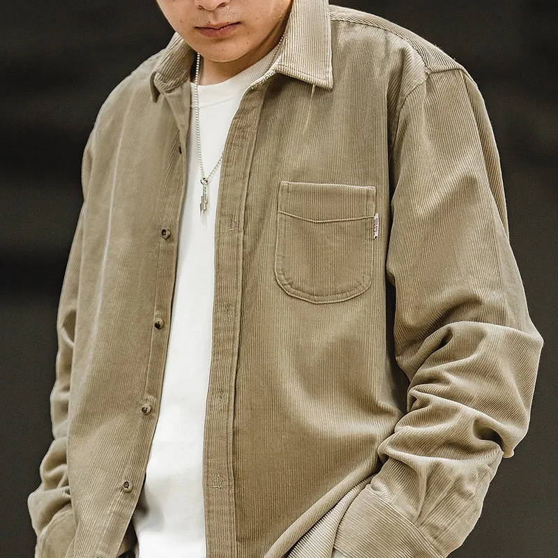 Casual Corduroy Slim Fit Shirts