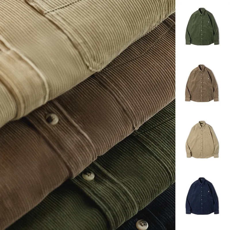 Casual Corduroy Slim Fit Shirts