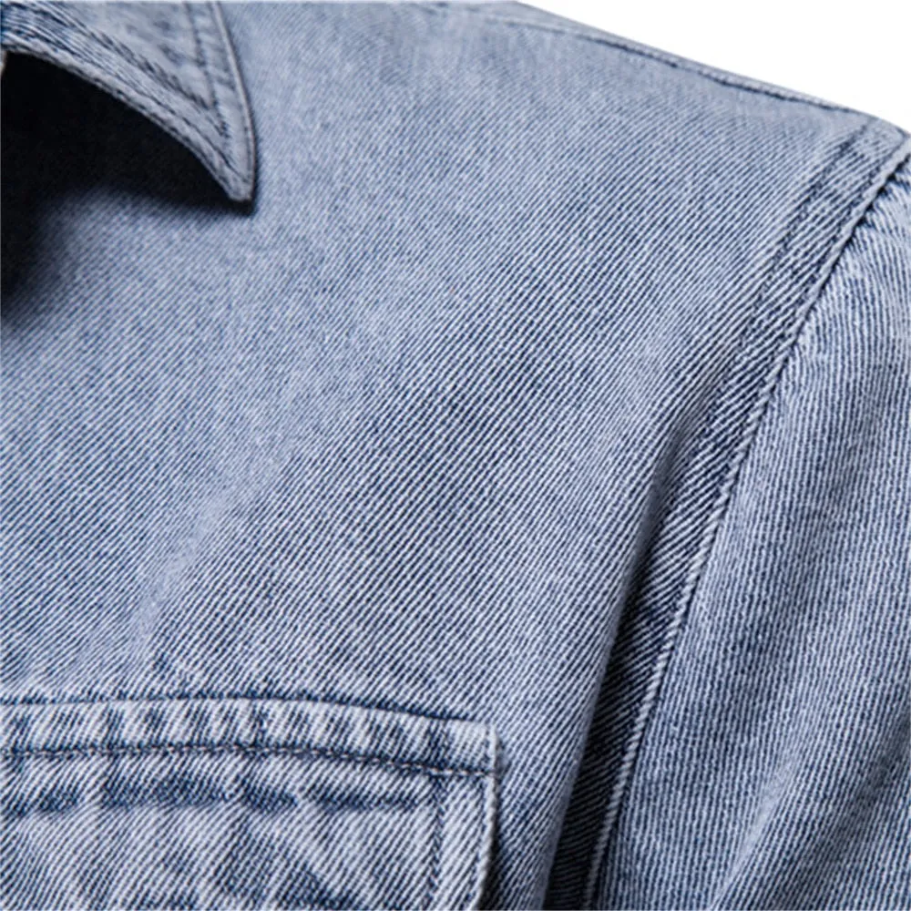 Casual Long Sleeve Shirt | Jean Long Shirt | Cotton Shirts | Denim