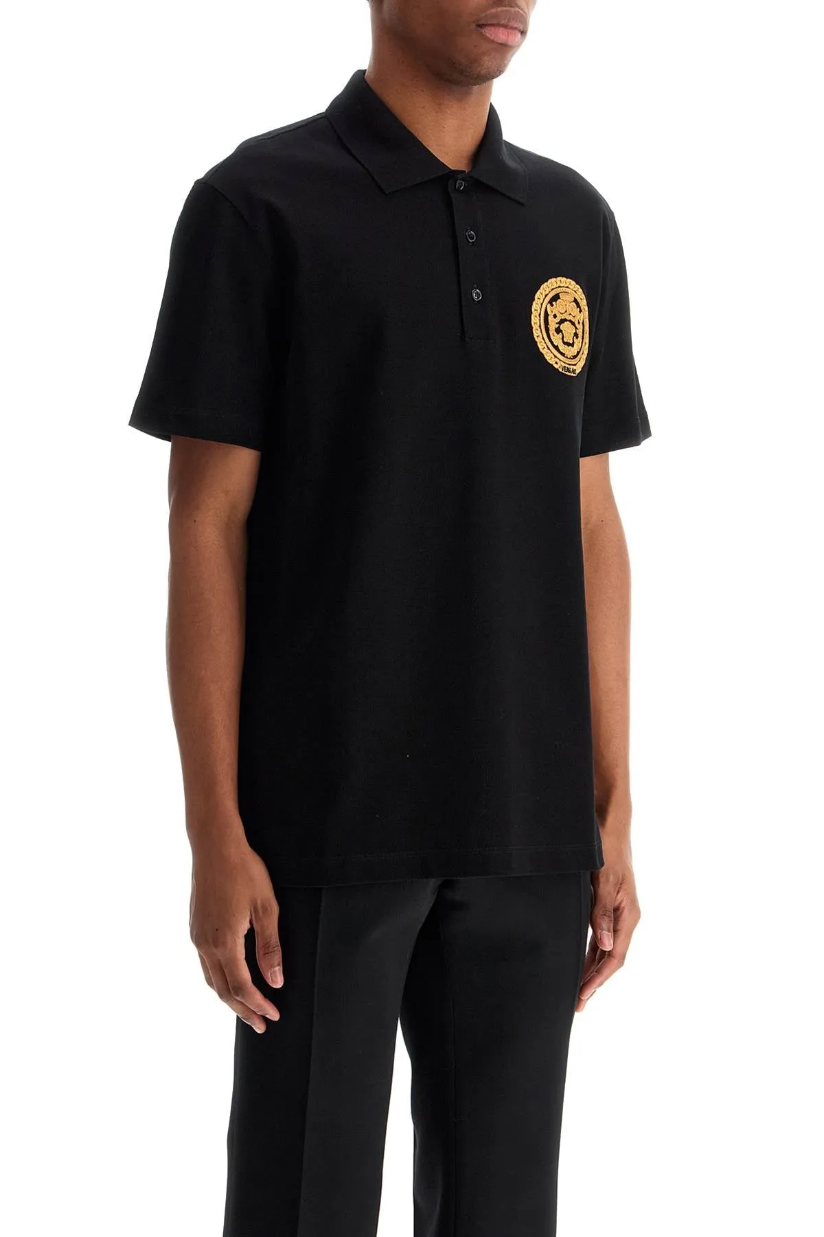 chain crest polo shirt 1013906 1A13413 BLACK