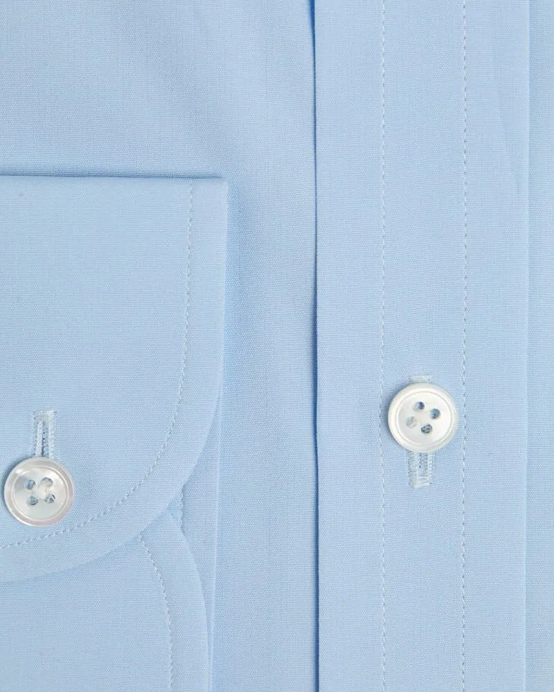 Contemporary Fit, Classic Collar, Two Button Cuff in Plain Ice Blue