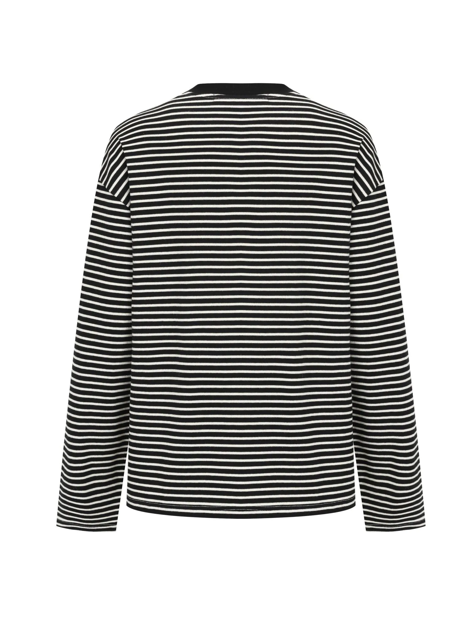 Contrast Color Striped Long Sleeves in Black