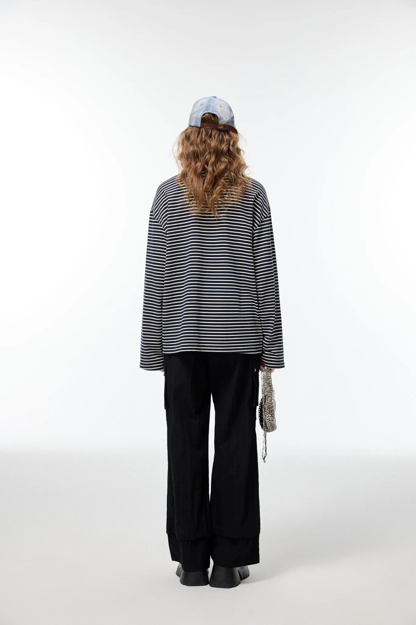Contrast Color Striped Long Sleeves in Black
