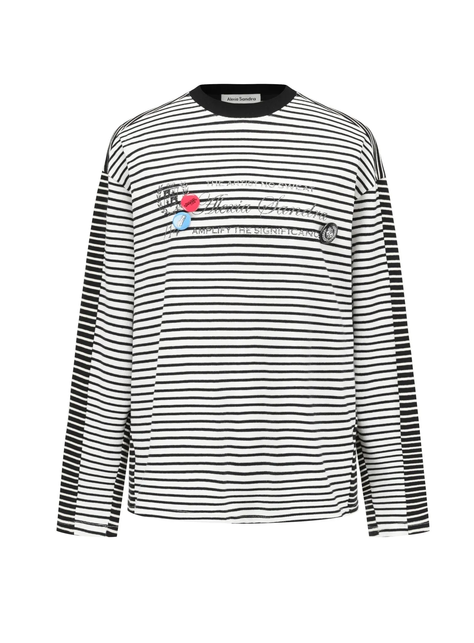 Contrast Color Striped Long Sleeves in Black