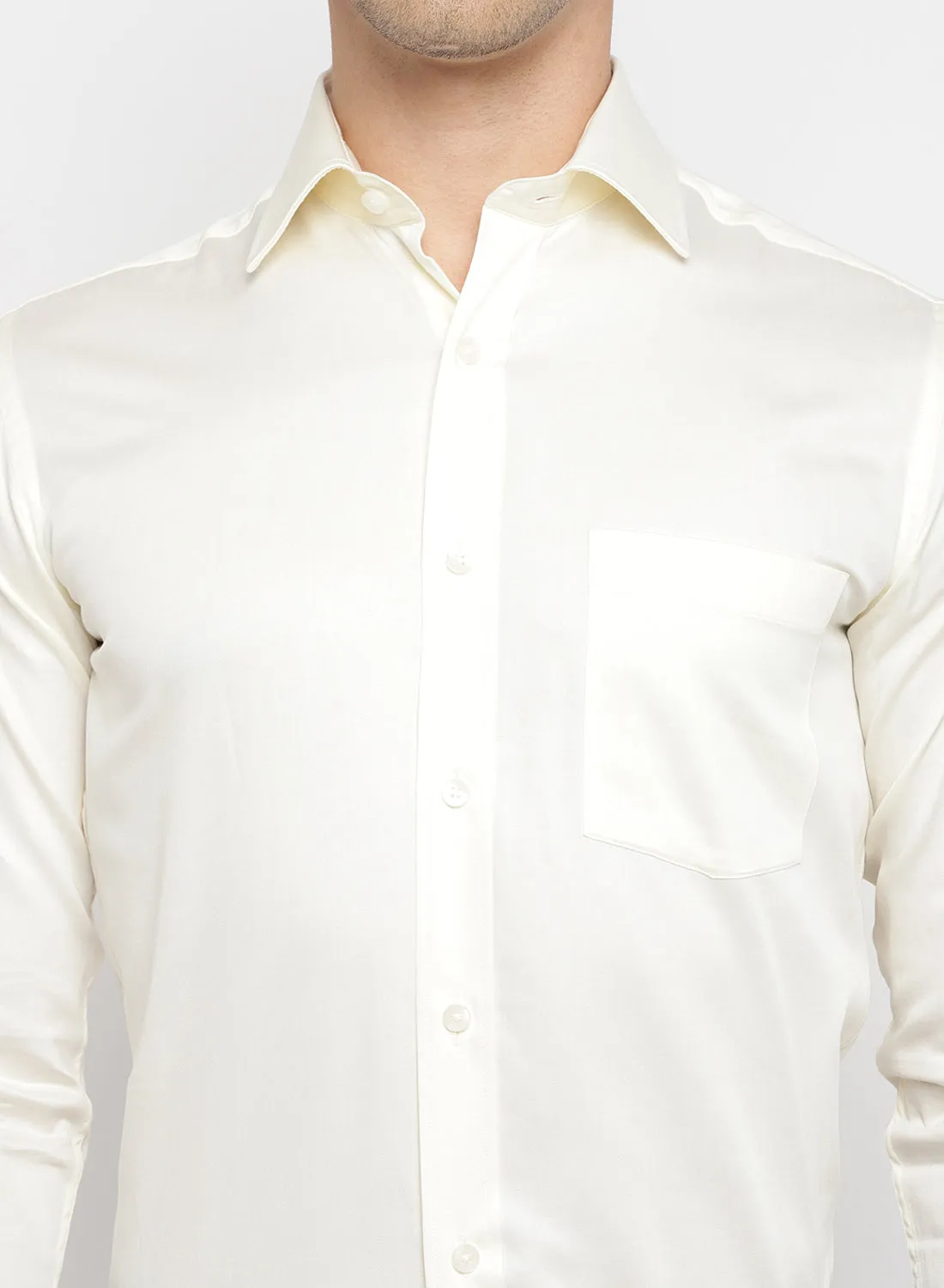 Cream Cotton Full Sleeve Shirt