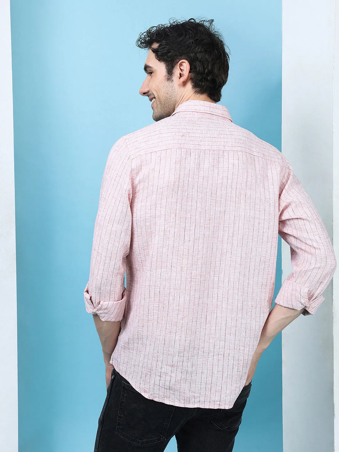 Crocodile Casuals Full Sleeve Shirts Orange