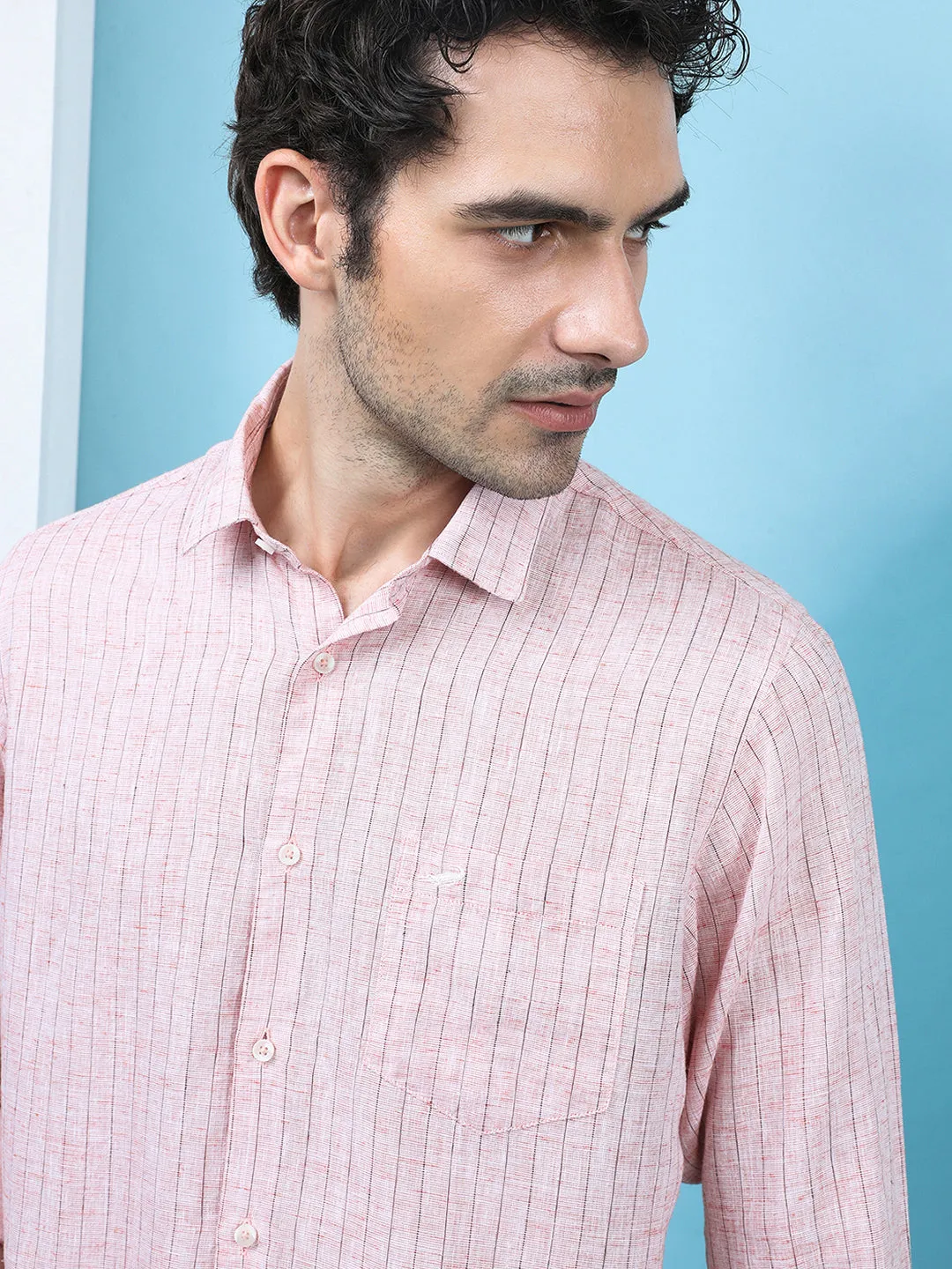 Crocodile Casuals Full Sleeve Shirts Orange