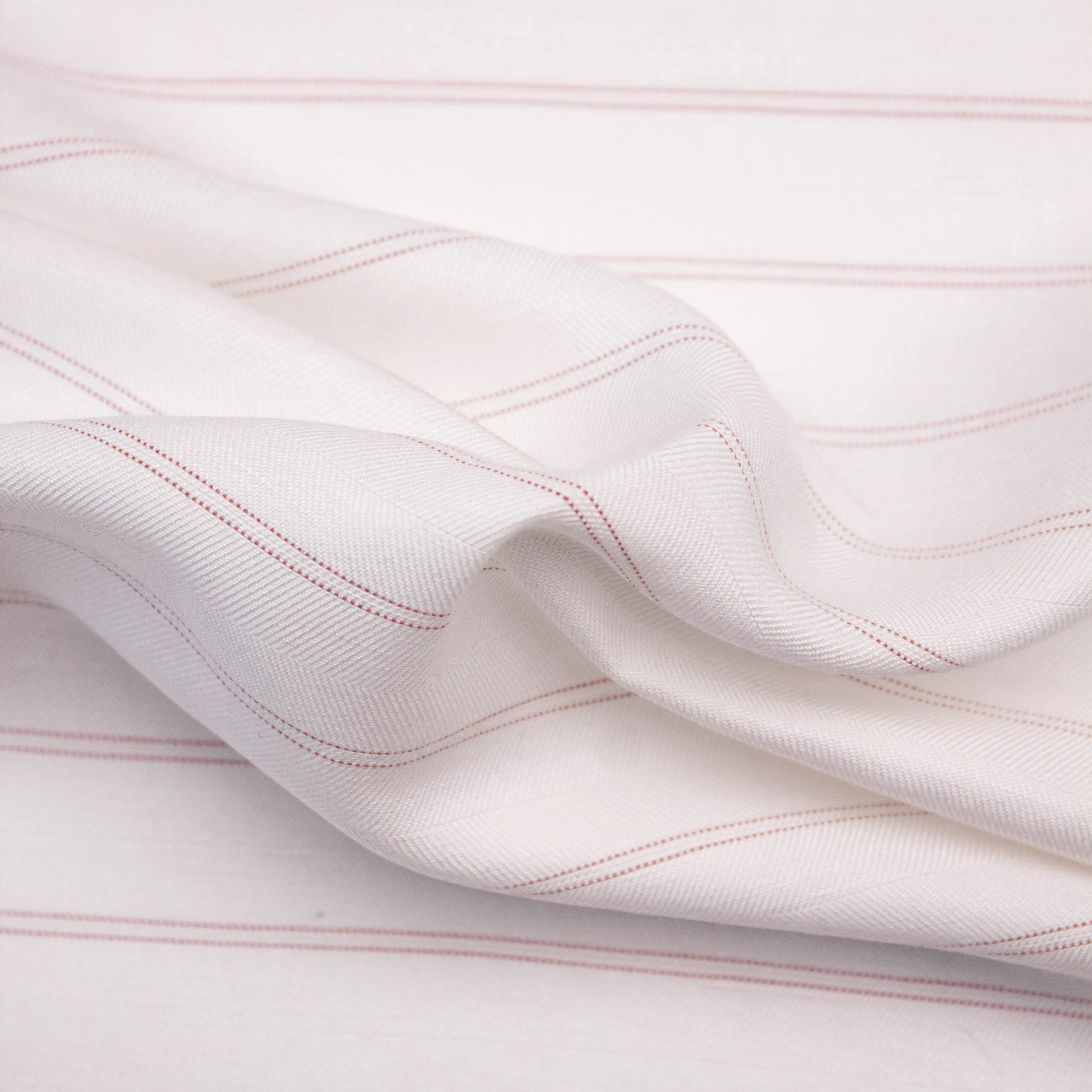 Curtis Off White & Terracotta Striped Cotton Viscose Blend