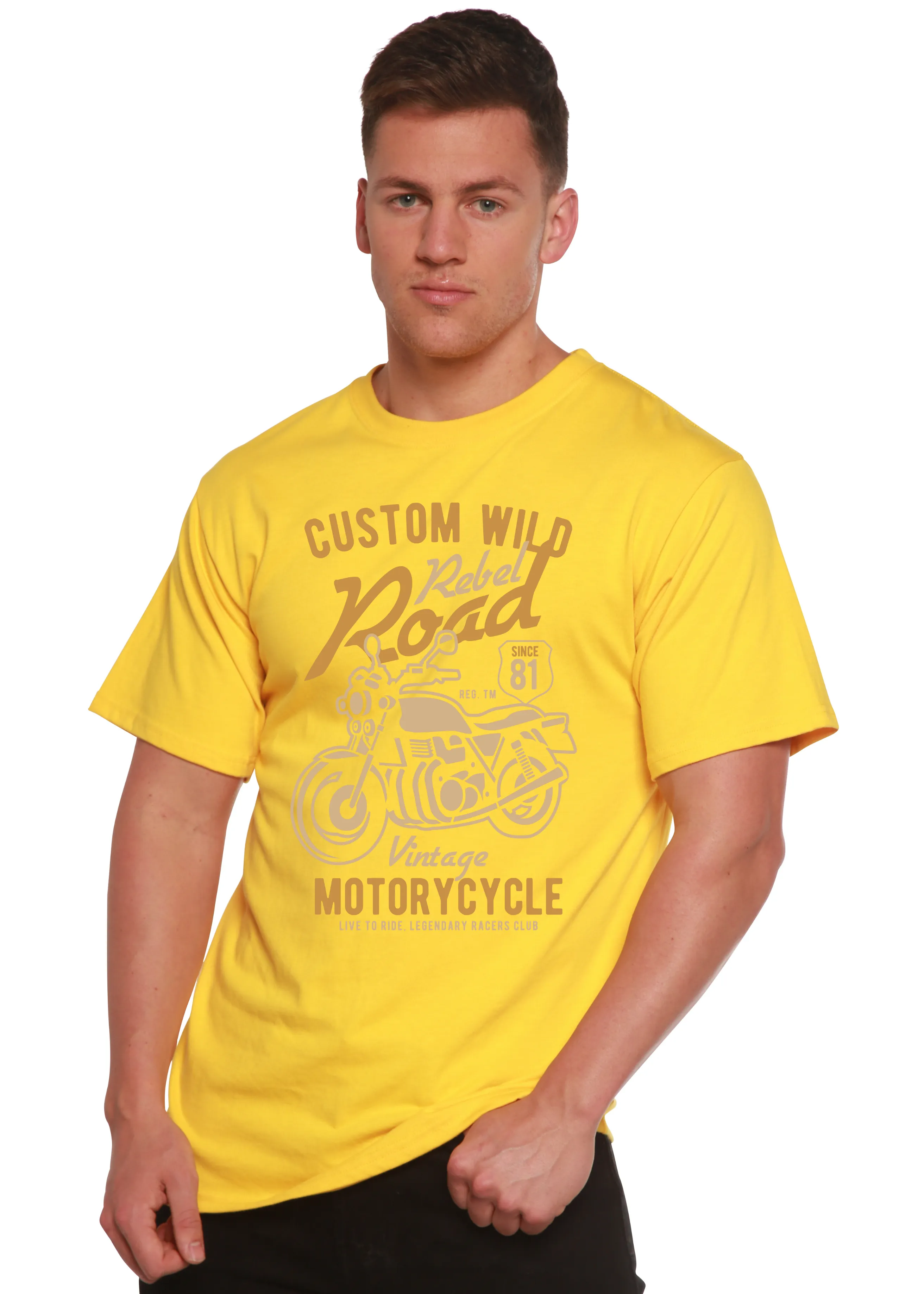 Custom Wild Men's Bamboo Viscose/Organic Cotton Short Sleeve Graphic T-Shirt