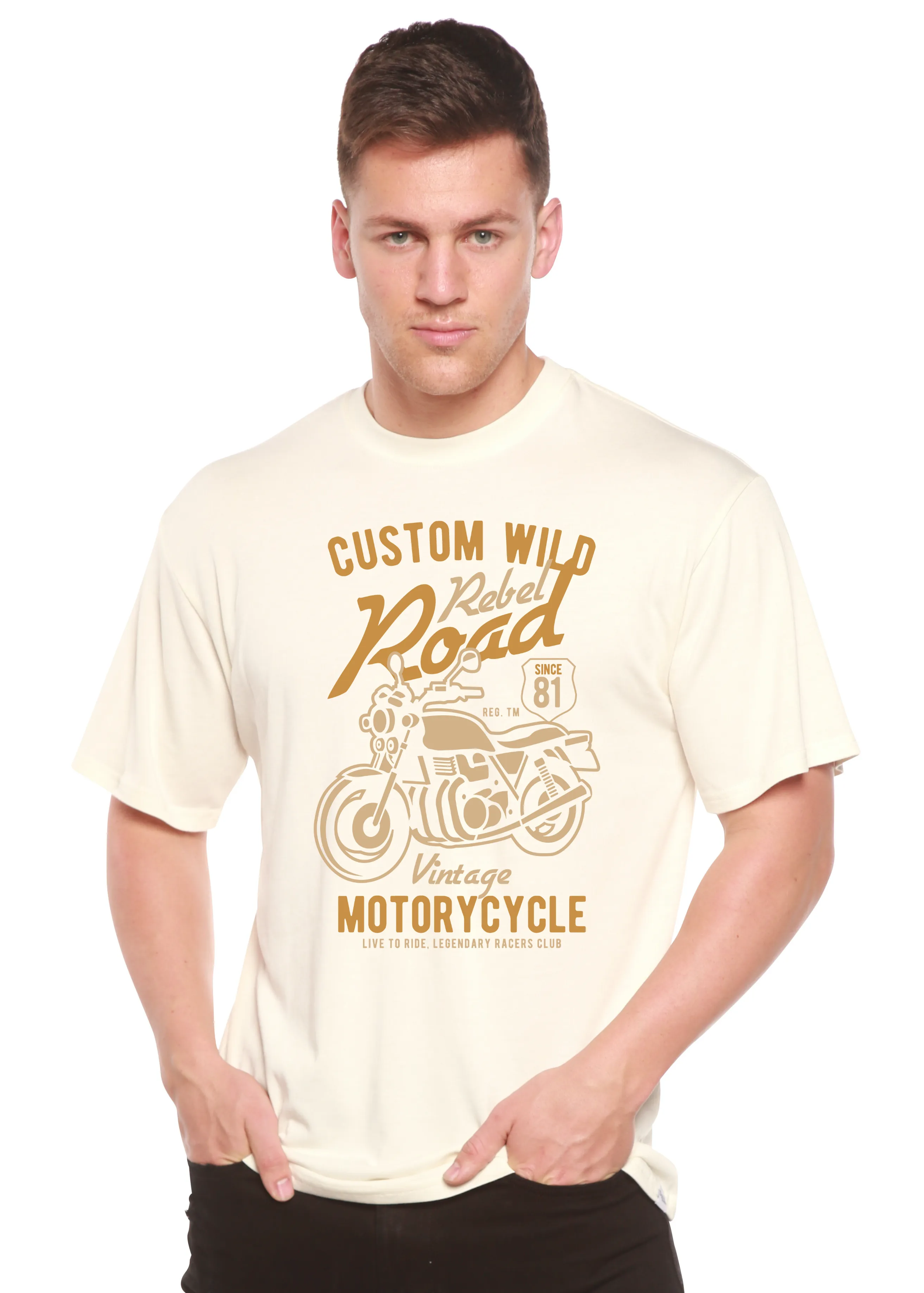 Custom Wild Men's Bamboo Viscose/Organic Cotton Short Sleeve Graphic T-Shirt
