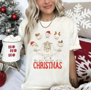 Dead inside, but it’s Christmas-ivory | Christmas graphic tee