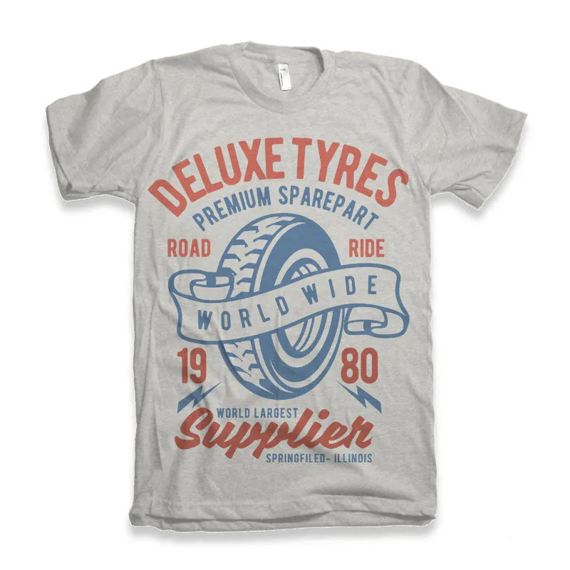Deluxe Tyres Men's Bamboo Viscose/Organic Cotton Short Sleeve Graphic T-Shirt