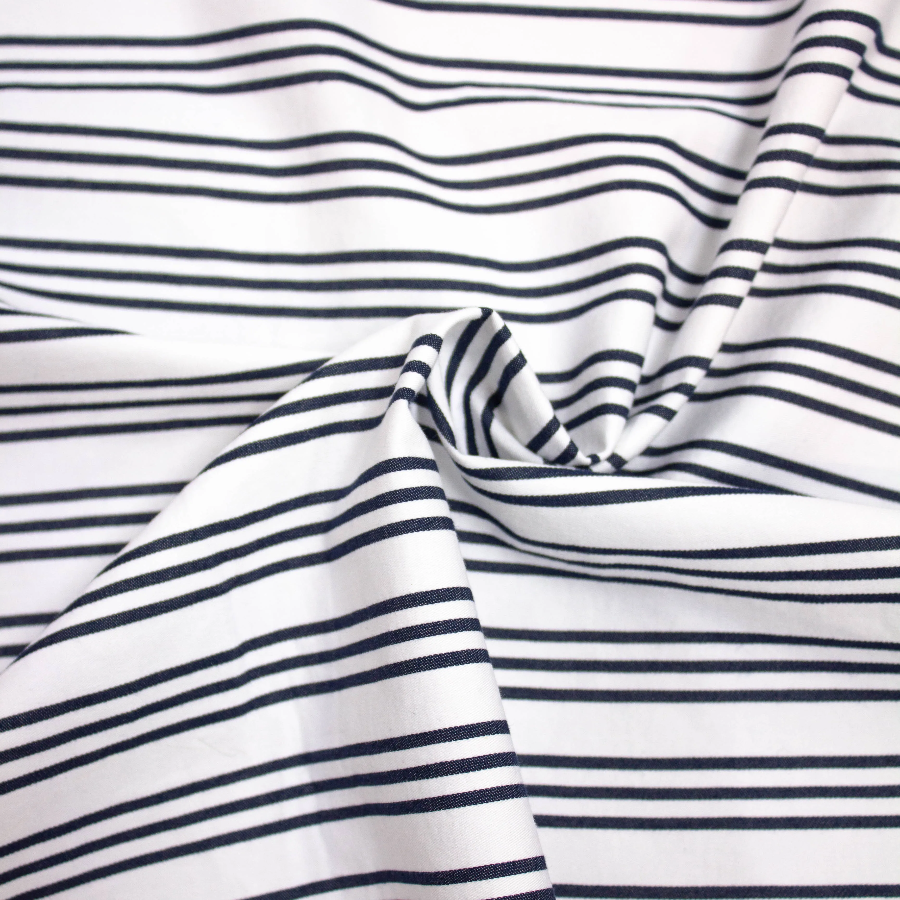 Dermont Blue Striped Cotton Twill