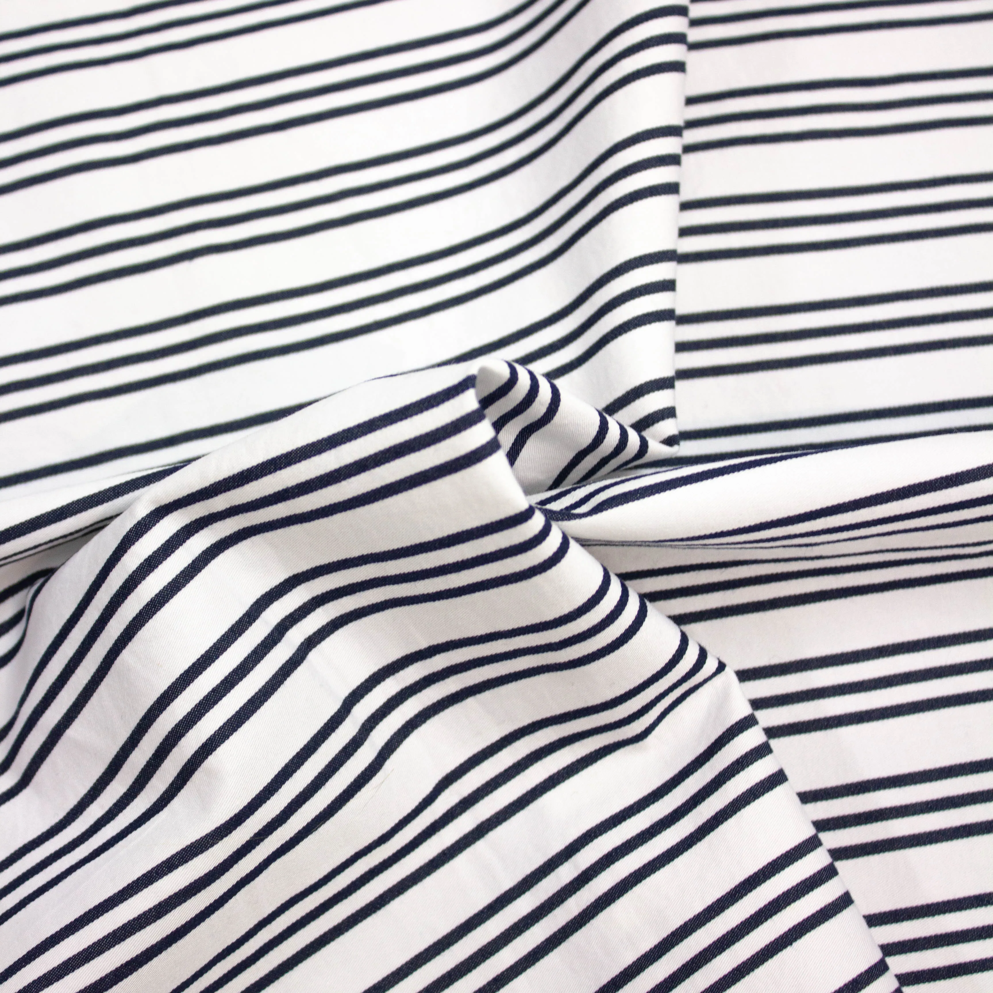 Dermont Blue Striped Cotton Twill