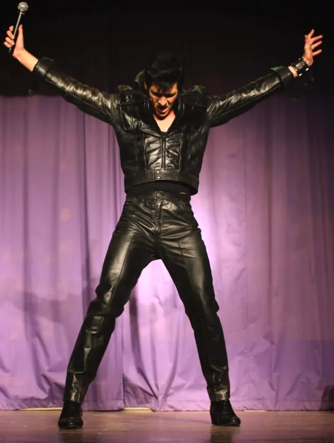 Elvis Black Leather Pants