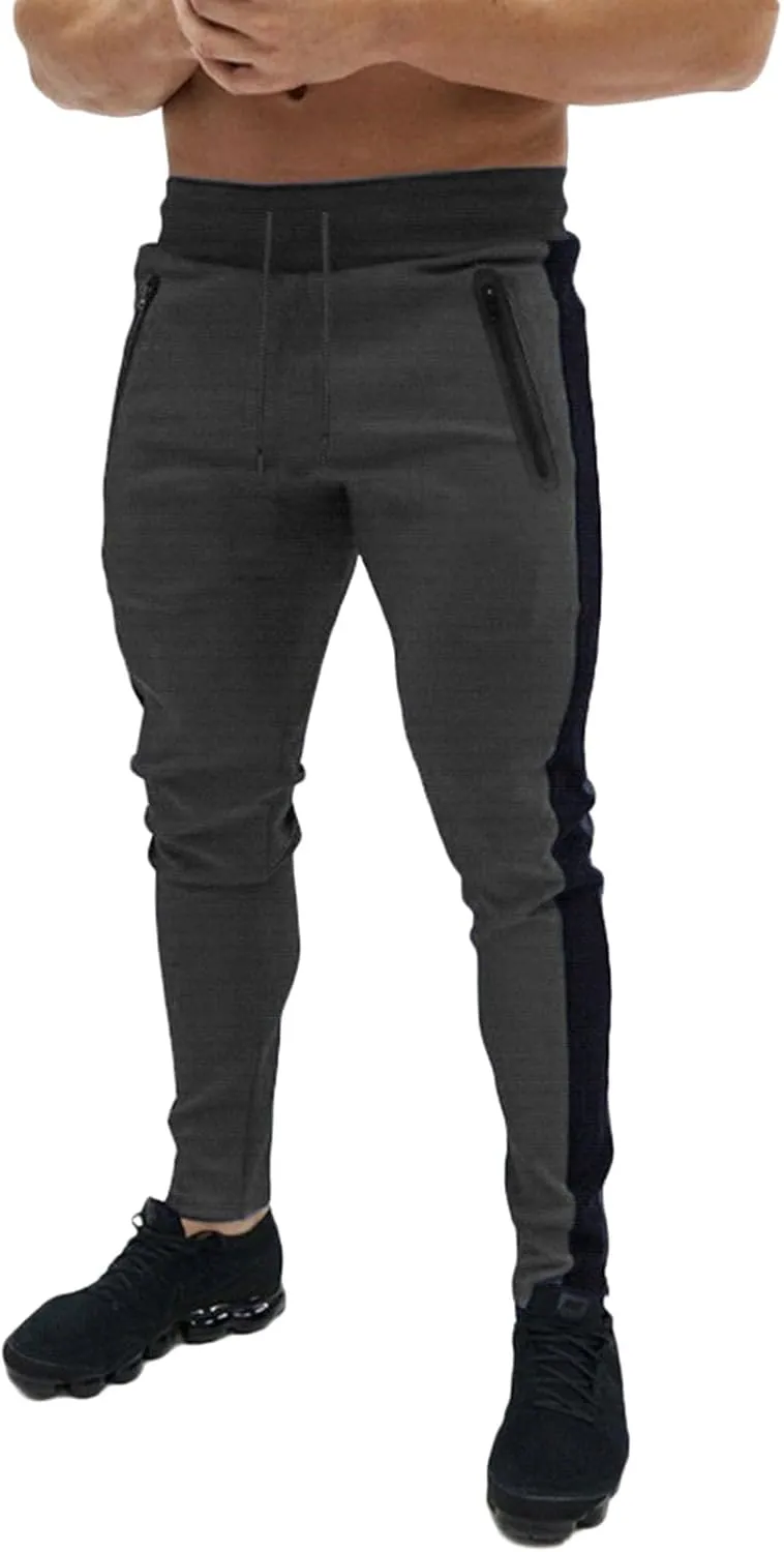 evzosrz Mens Joggers Sweatpants Stripe Slim Fit Workout Training Gym Joggers Fashion Pants Streetwear Bottoms with Pockets