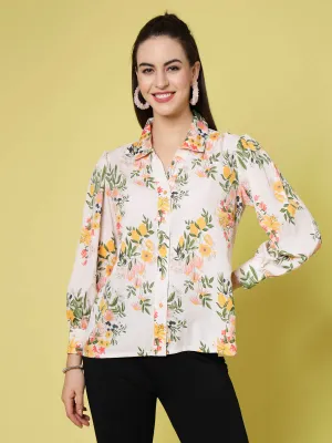 Floral Printed Spread Collar Regular Fit Casual Shirt