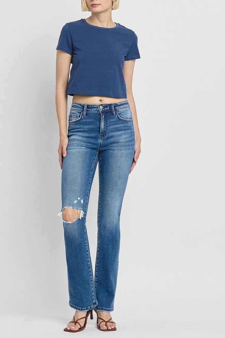 Flying Monkey - Bergenia - Stretch High Rise Bootcut Flare - F4847N