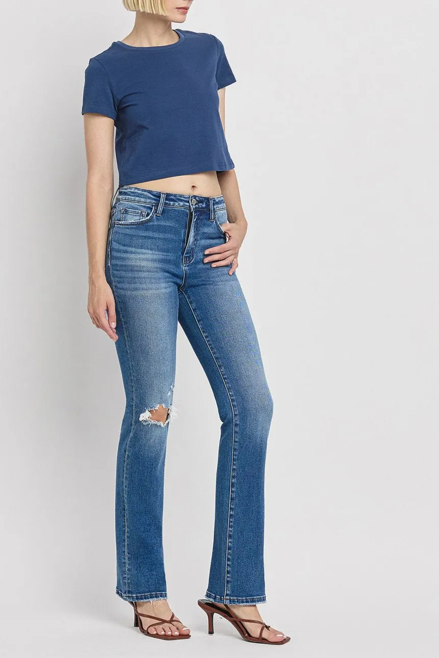 Flying Monkey - Bergenia - Stretch High Rise Bootcut Flare - F4847N