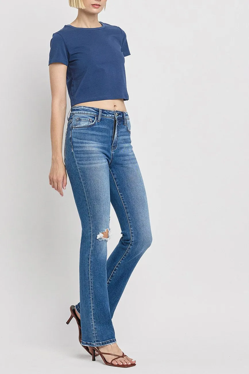 Flying Monkey - Bergenia - Stretch High Rise Bootcut Flare - F4847N