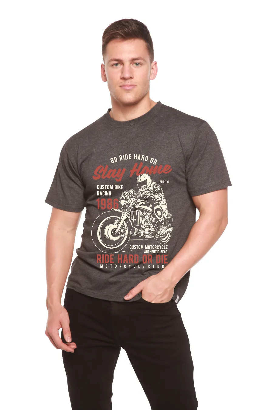 Go Ride Hard Men's Bamboo Viscose/Organic Cotton Short Sleeve Graphic T-Shirt