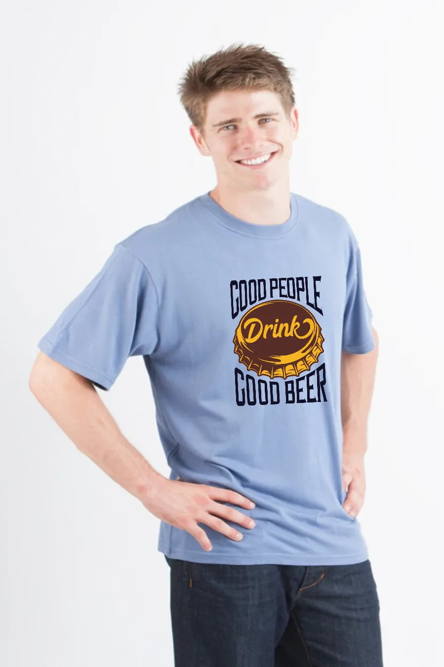 Good People Men's Bamboo Viscose/Organic Cotton Short Sleeve Graphic T-Shirt