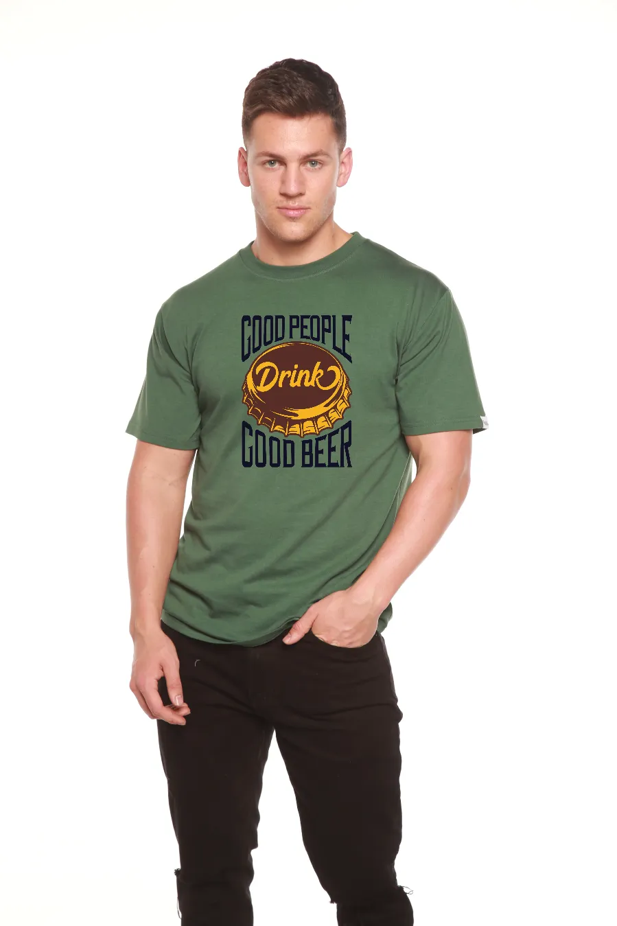 Good People Men's Bamboo Viscose/Organic Cotton Short Sleeve Graphic T-Shirt