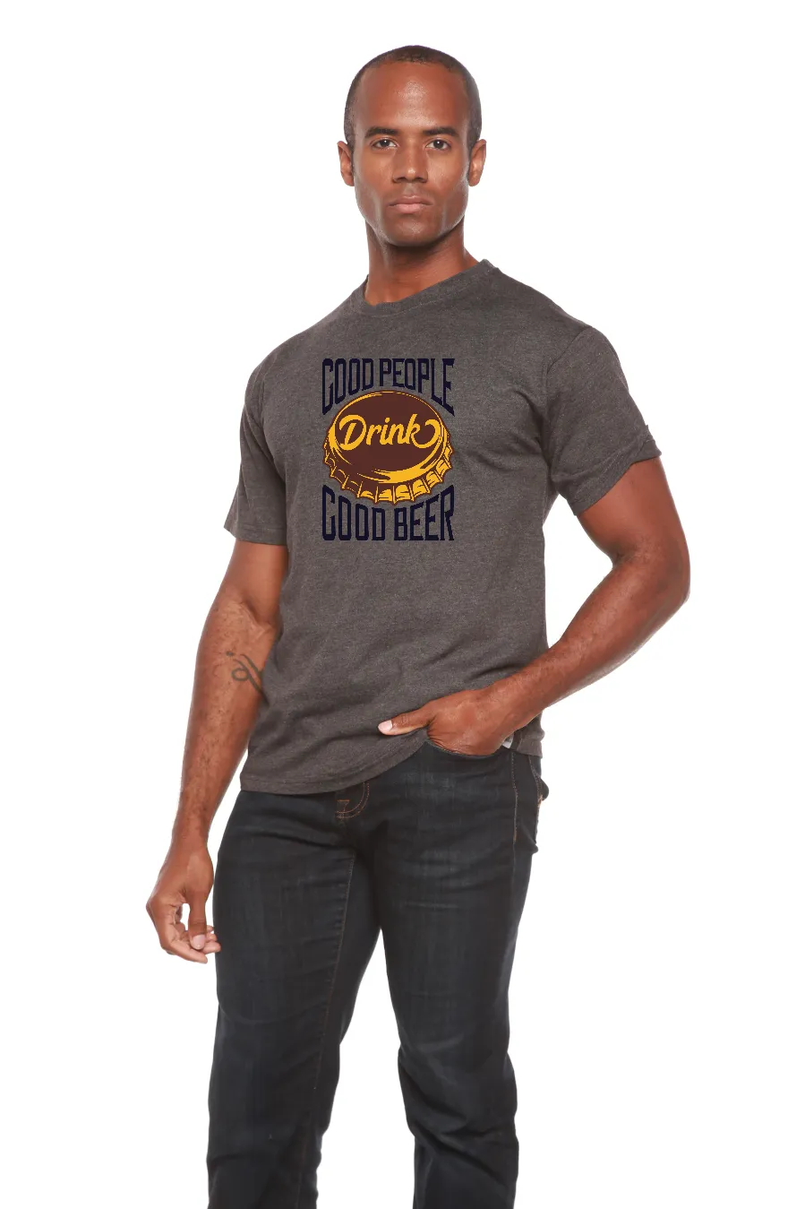 Good People Men's Bamboo Viscose/Organic Cotton Short Sleeve Graphic T-Shirt