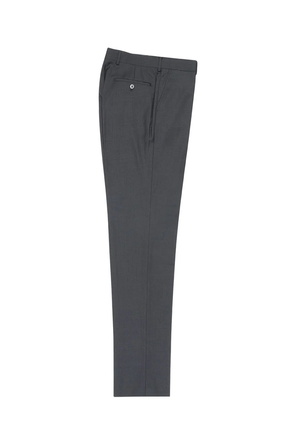 Gray Slim Fit, Pure Wool Dress Pants by Tiglio Luxe TIG1008