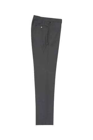 Gray Slim Fit, Pure Wool Dress Pants by Tiglio Luxe TIG1008
