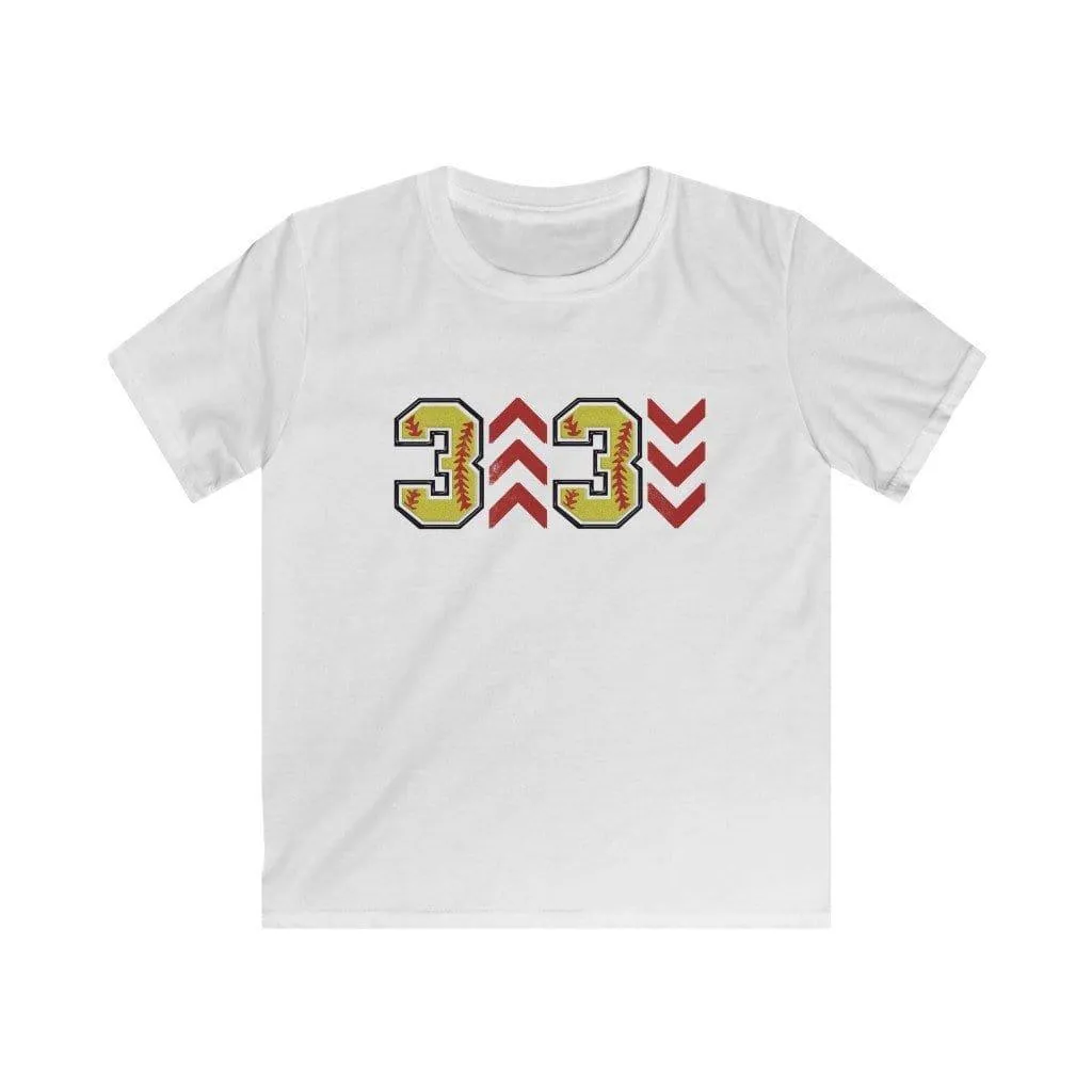 Hazel Blues® | Kids: 3 Up 3 Down Softball Graphic Tee