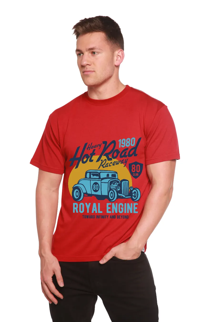Heavy Hot Road Men's Bamboo Viscose/Organic Cotton Short Sleeve Graphic T-Shirt